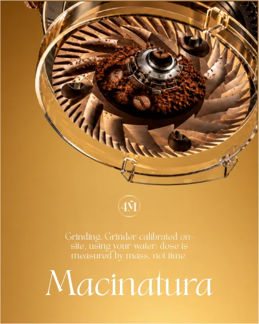 Macinatura poster: a coffee grinder from above