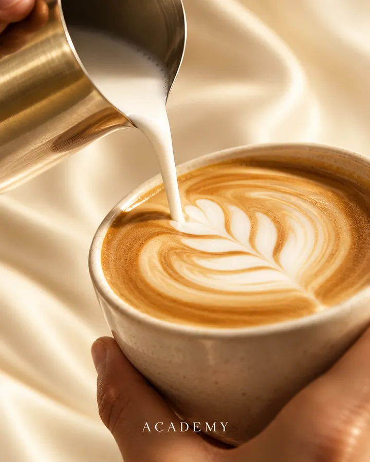 Post: latte art in a cup, Academy