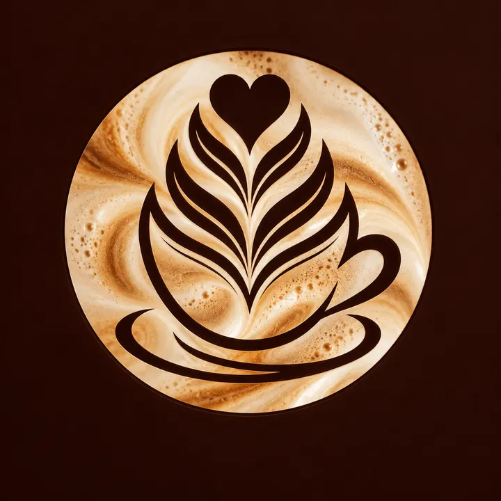 The Golden Standard mark rendered as latte art