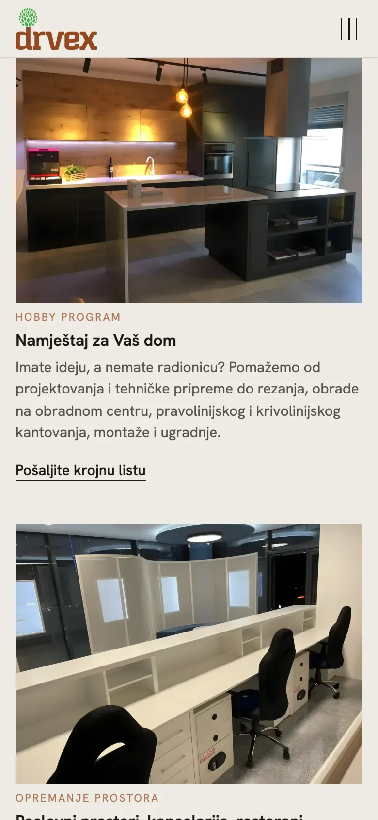 Drvex na telefonu, hobby program i opremanje prostora