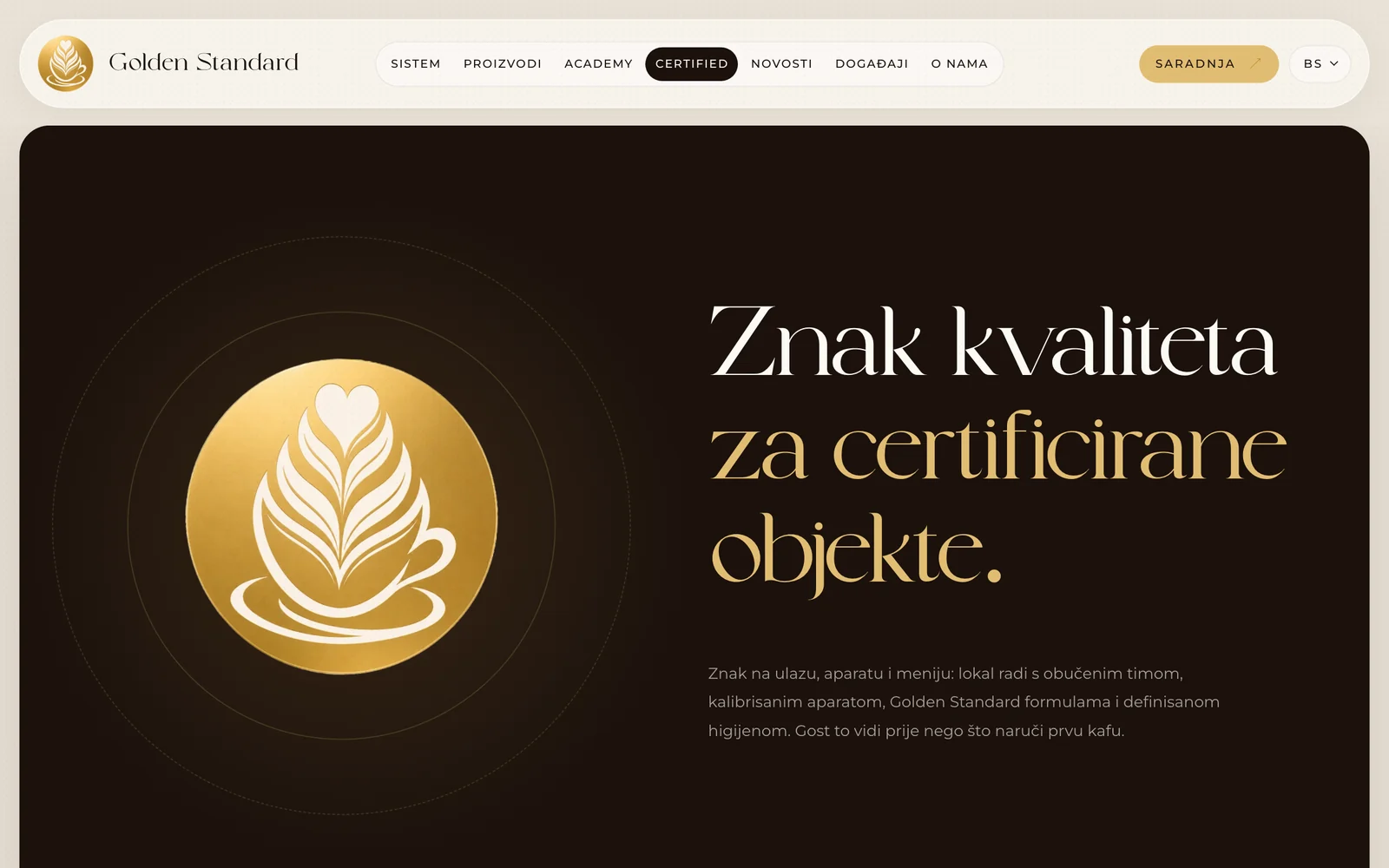 Golden Standard Certified: a quality mark for certified venues