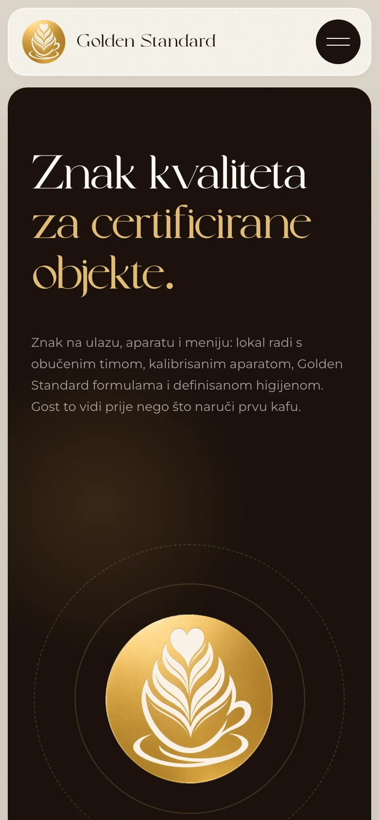 Golden Standard on mobile, directions to a Certified venue