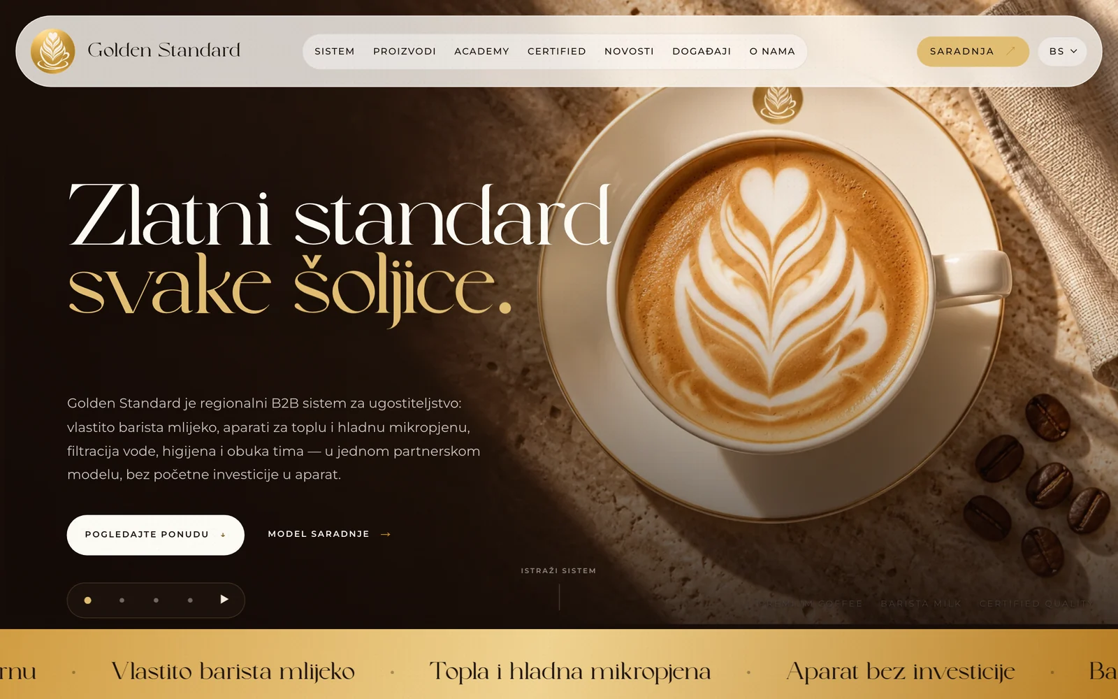 Homepage goldenstandard.eu: Lo standard d'oro di ogni tazza