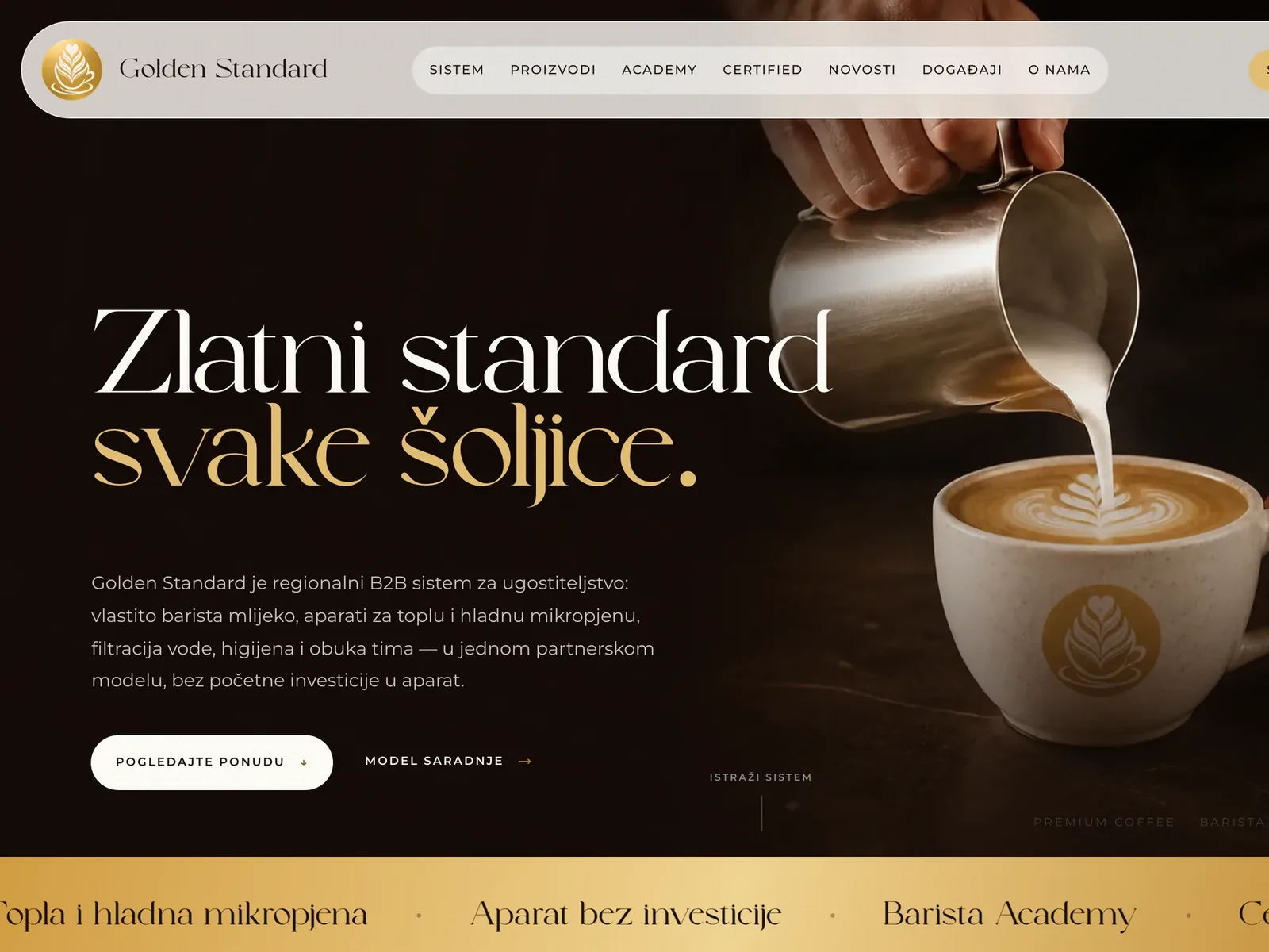 Golden Standard, sajt regionalnog B2B sistema za ugostiteljstvo