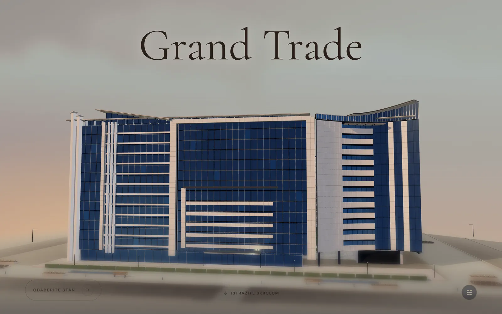 Grand Trade, homepage: a residential and commercial complex in 3D, in central Banja Luka