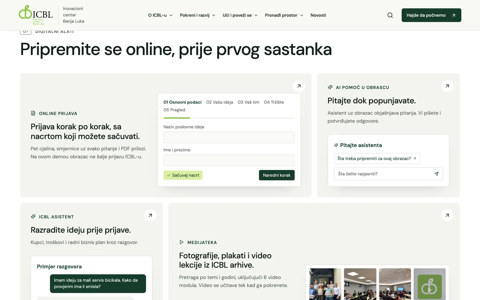 ICBL, strumenti digitali: candidatura online, supporto IA nel modulo, assistente e mediateca