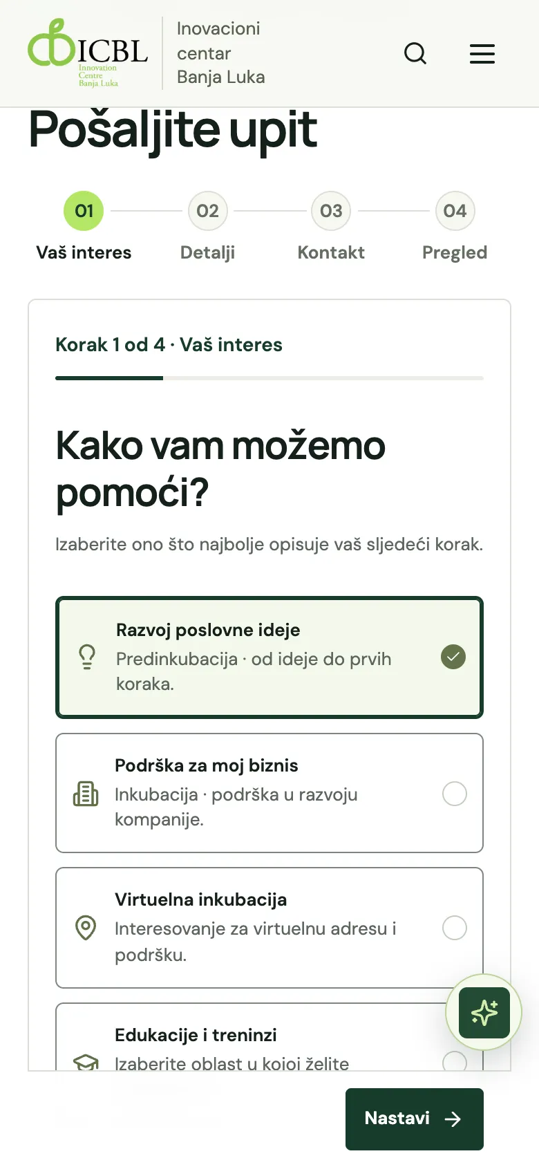 ICBL sul telefono, candidatura online passo dopo passo
