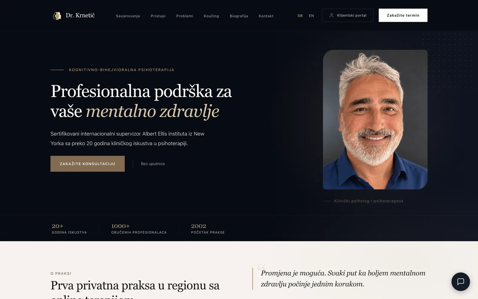 Dr. Krnetić, javni sajt psihoterapijske prakse