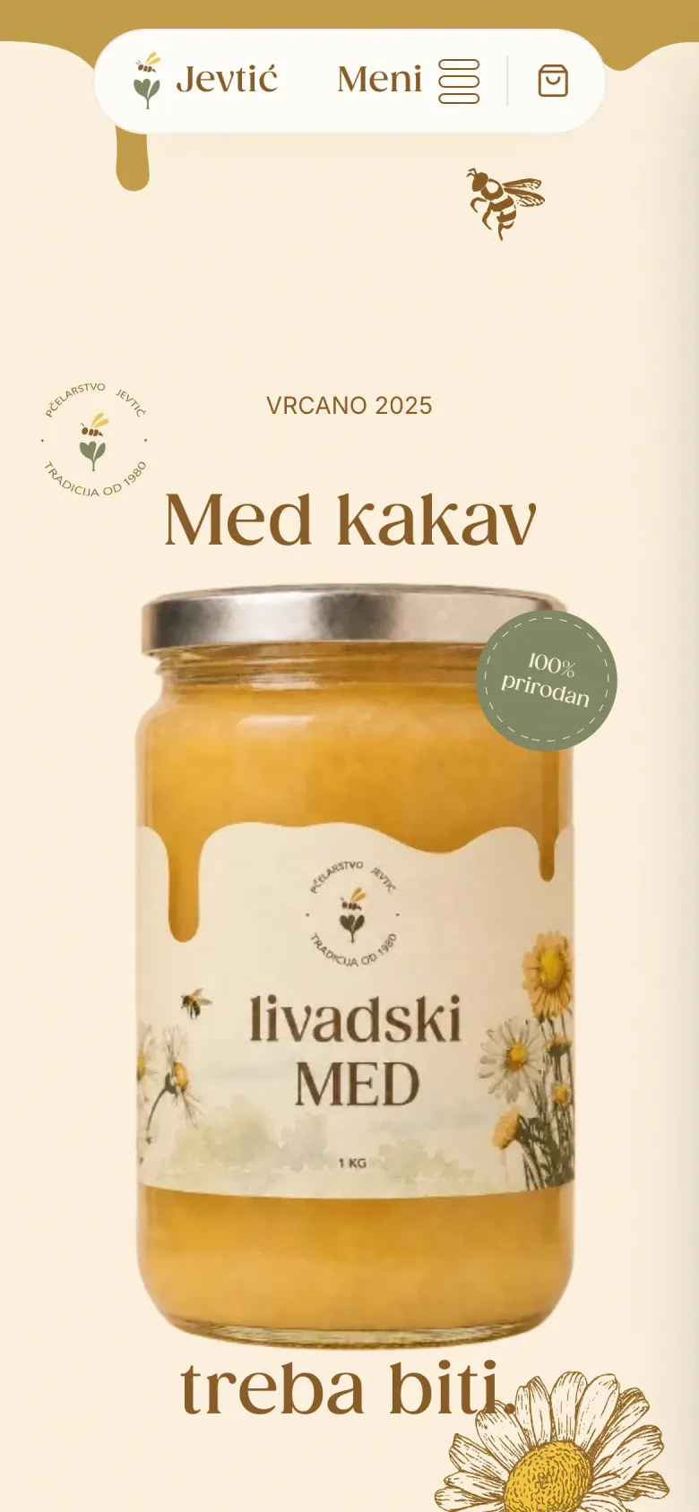 Pčelarstvo Jevtić na telefonu, tegla livadskog meda