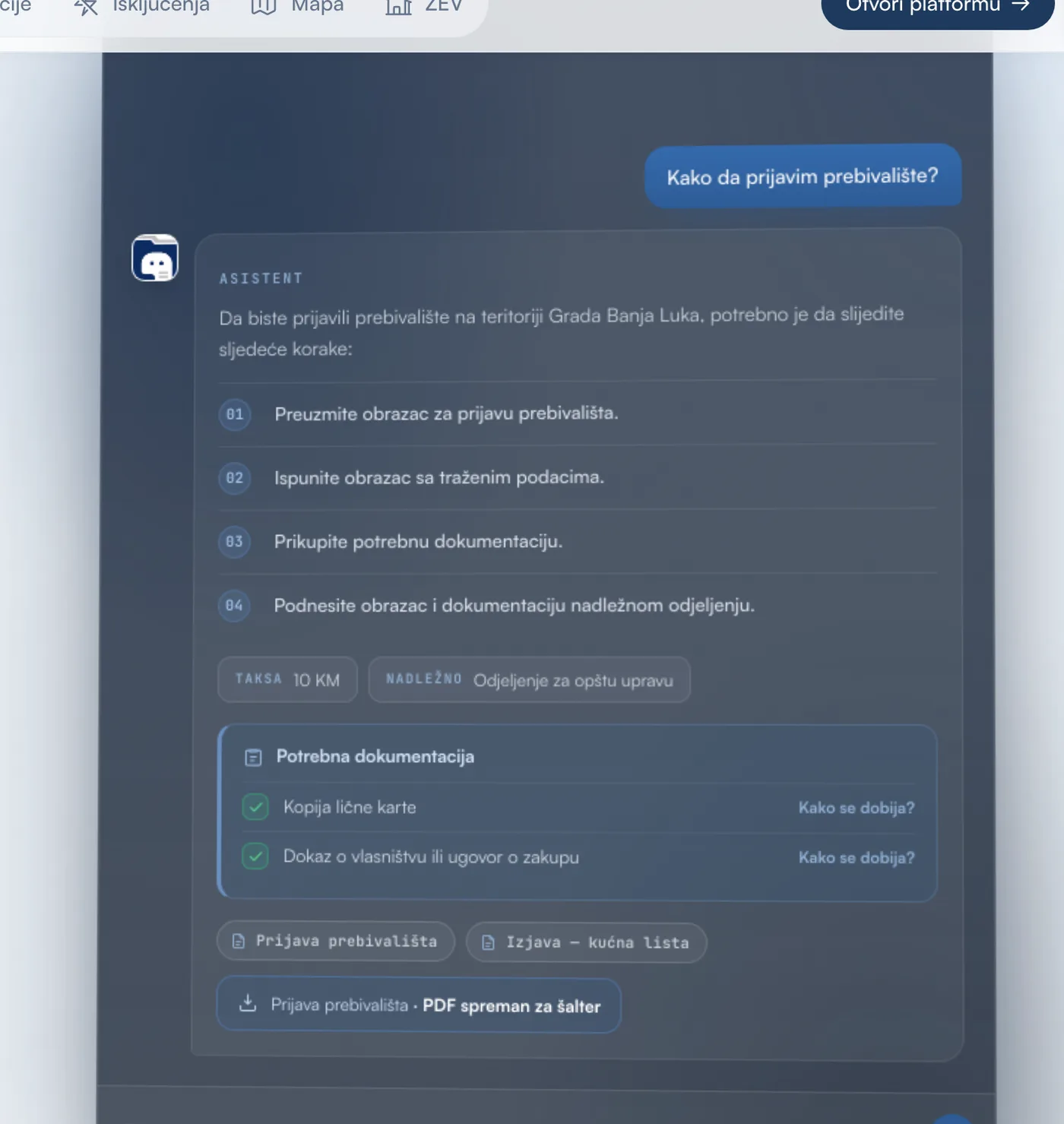 Detalj: Urbano asistent odgovara kako prijaviti prebivalište, korak po korak