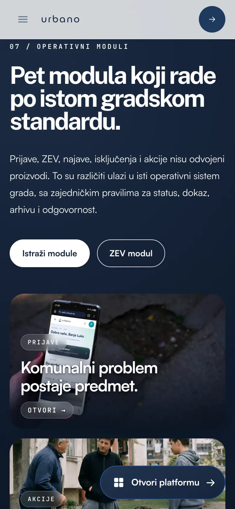 Urbano na telefonu: pet modula po istom gradskom standardu