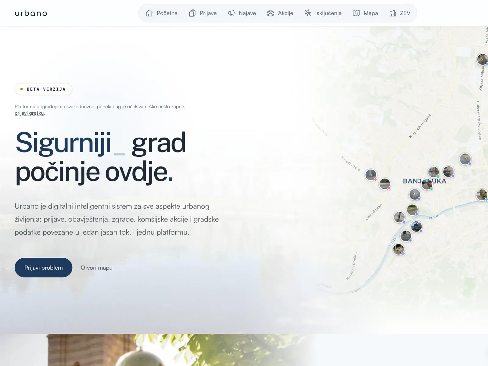 Urbano, mapa Banje Luke s prijavama građana
