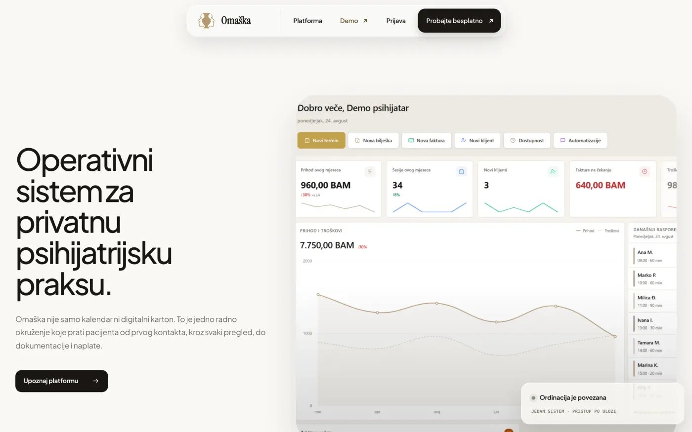 Omaška, sistem za privatnu praksu