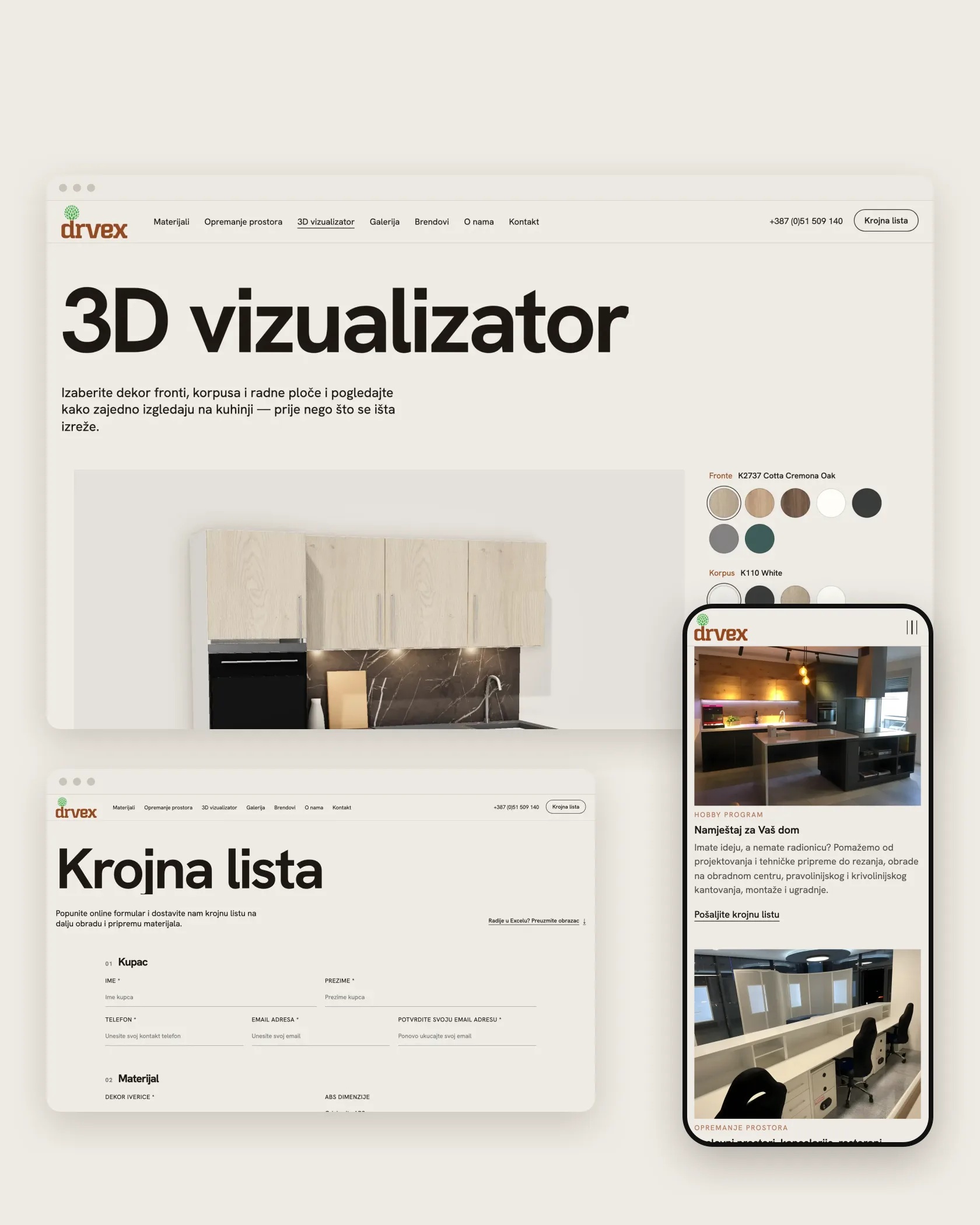 Drvex, sajt sa 3D kuhinjom koja se sklapa