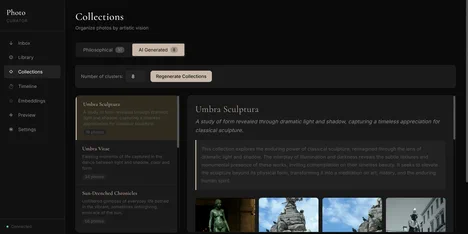 Smart AI Curator, kolekcije nad arhivom